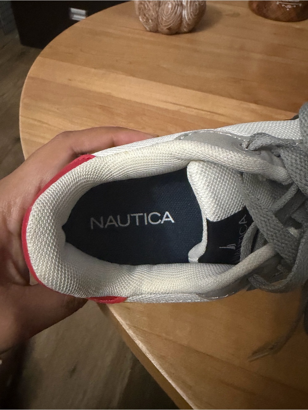 Nautica Boy’s Gray and White Casual Lace-Up Sneakers - Picture 6 of 7